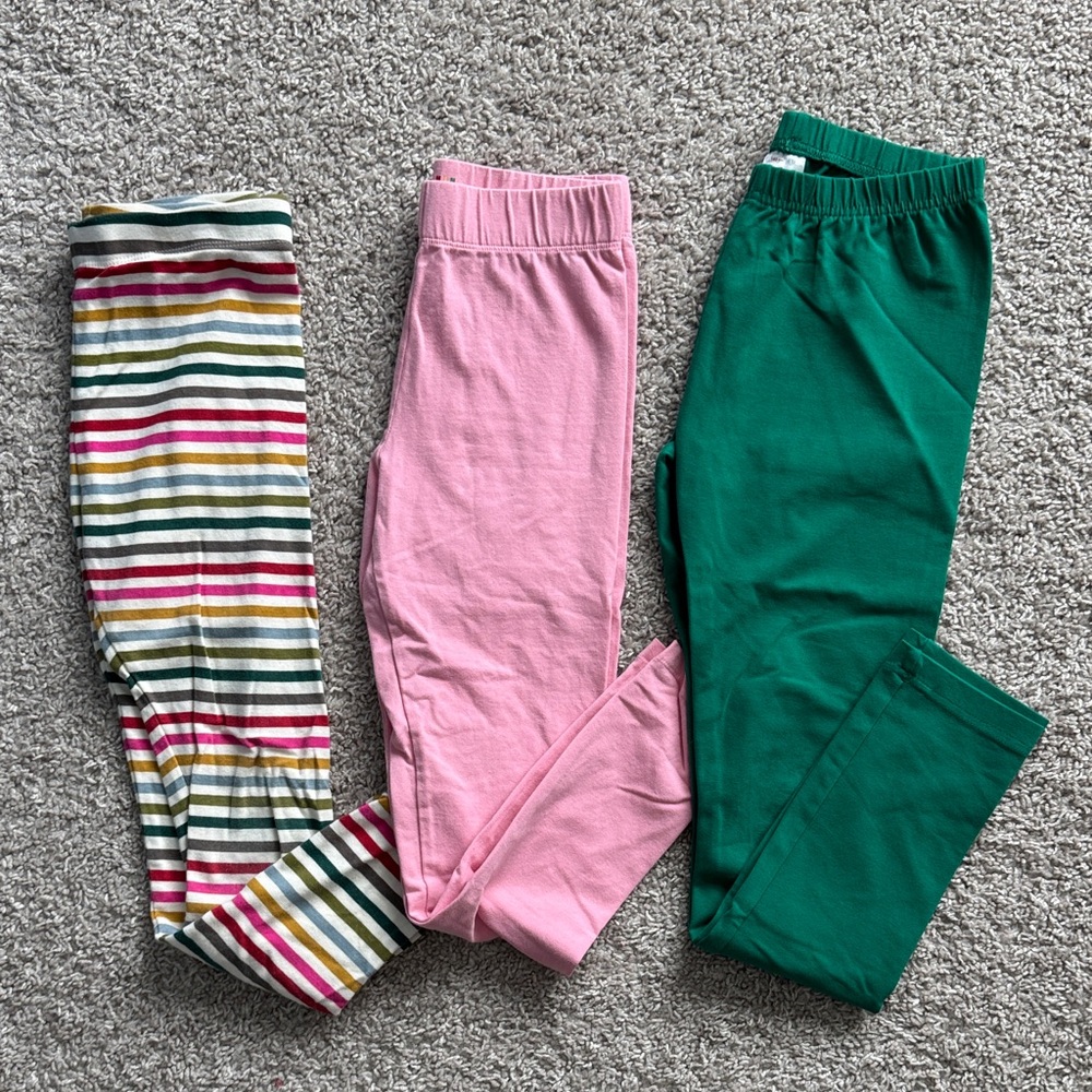 Colorful Striped, Pink, and Green Leggings Set